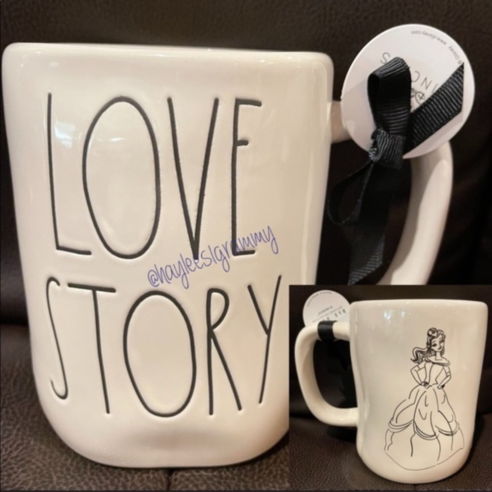 Rae Dunn LOVE STORY Disney Princess Belle Ceramic Cup BRAND NEW!!